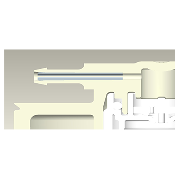 Cutaway illustration of Coiled Spring Pin in hose fitting