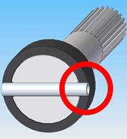 Coiled Pin fastens the shaft to the rotor